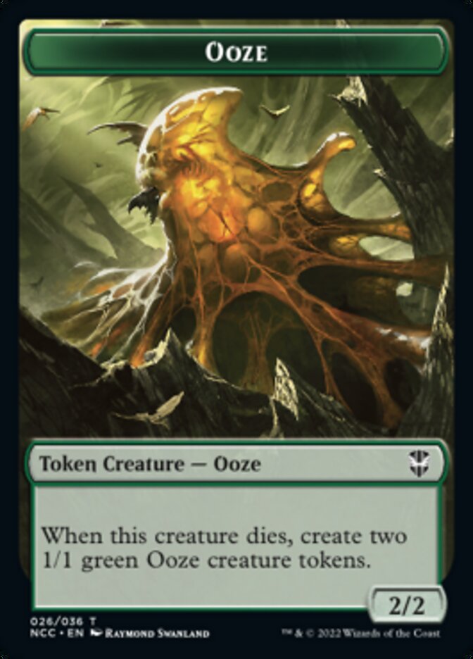 Image of Ooze (026) // Treasure (015) Double-Sided Token [Streets of New Capenna Commander Tokens]