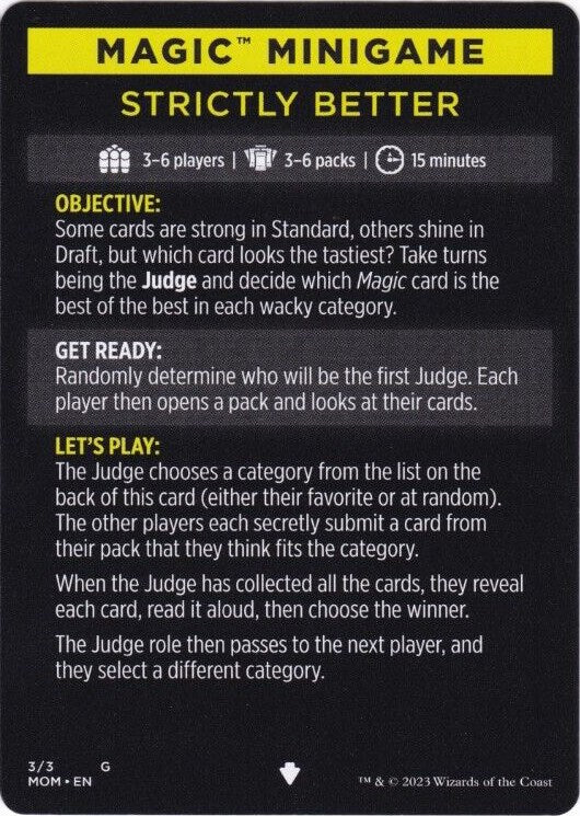 Image of Strictly Better (Magic Minigame) [March of the Machine Minigame]