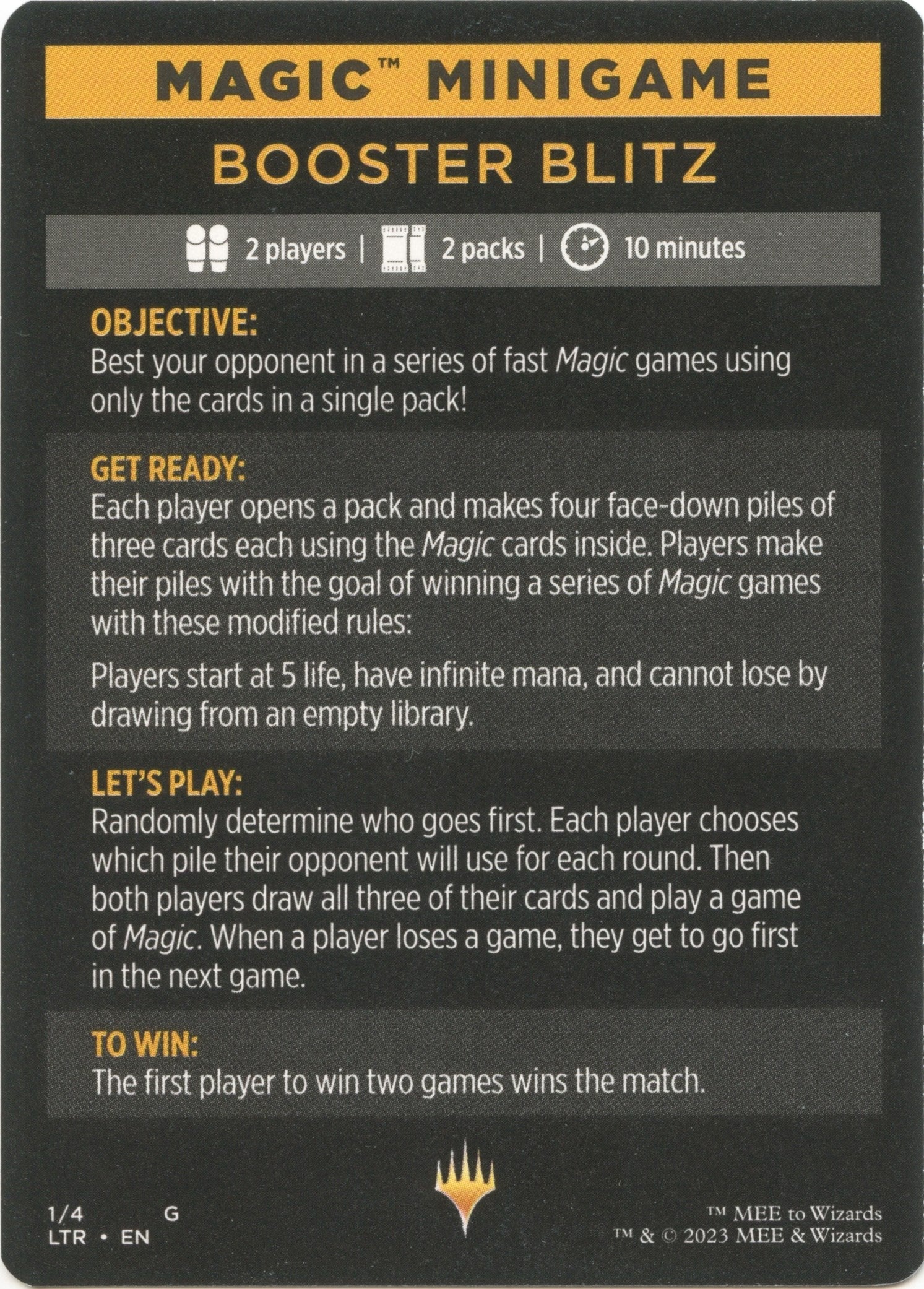 Image of Booster Blitz (Magic Minigame) [The Lord of the Rings: Tales of Middle-Earth Minigame]