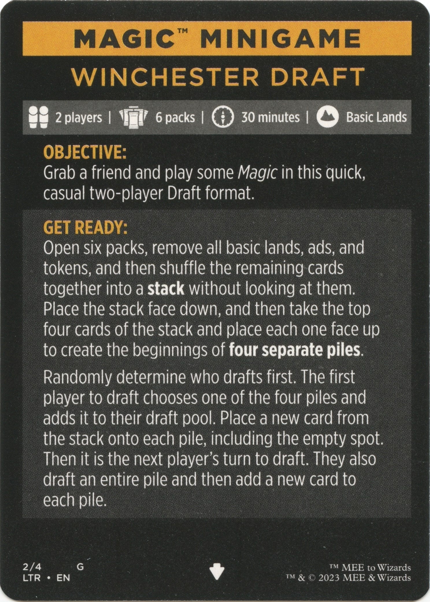 Image of Winchester Draft (Magic Minigame) [The Lord of the Rings: Tales of Middle-Earth Minigame]