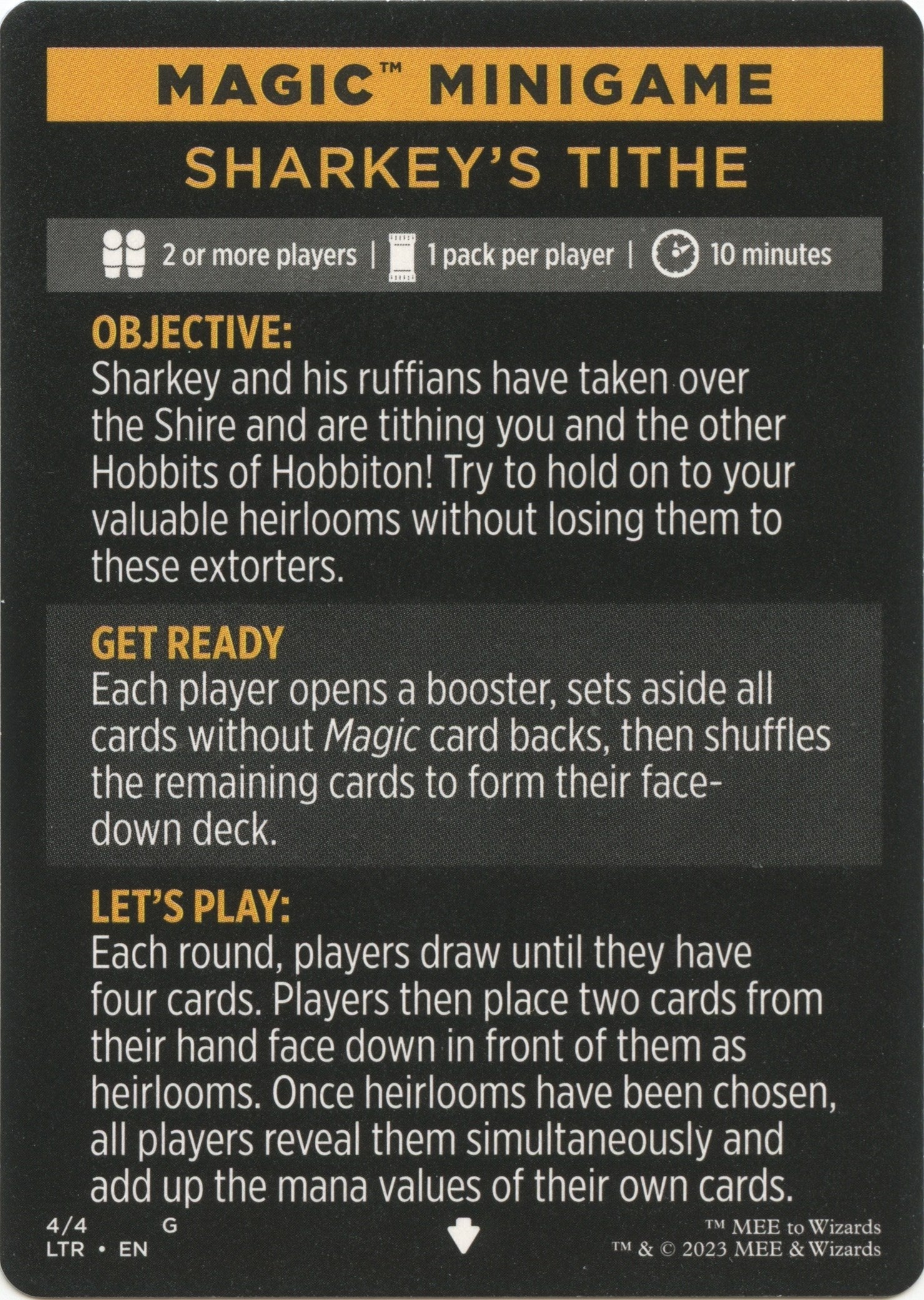 Image of Sharkey's Tithe (Magic Minigame) [The Lord of the Rings: Tales of Middle-Earth Minigame]