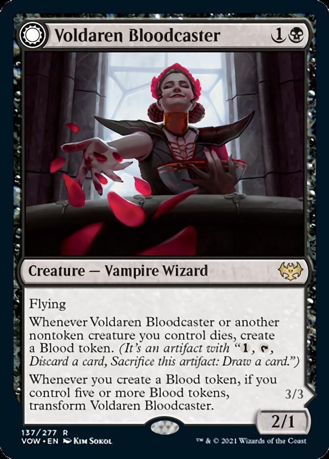 Image of Voldaren Bloodcaster // Bloodbat Summoner [Innistrad: Crimson Vow]