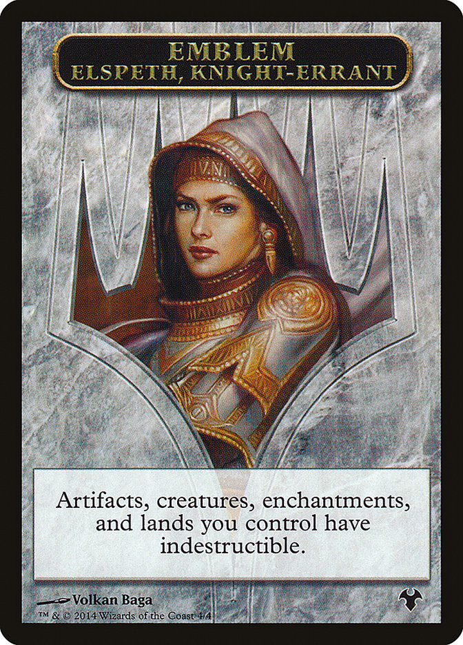 Image of Emblem - Elspeth, Knight-Errant // Soldier Double-Sided Token [Modern Event Deck 2014 Tokens]
