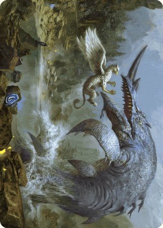 Image of Horned Loch-Whale Art Card [Wilds of Eldraine Art Series]