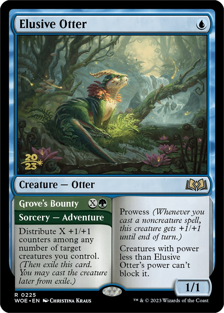 Image of Elusive Otter // Grove's Bounty [Wilds of Eldraine Prerelease Promos]