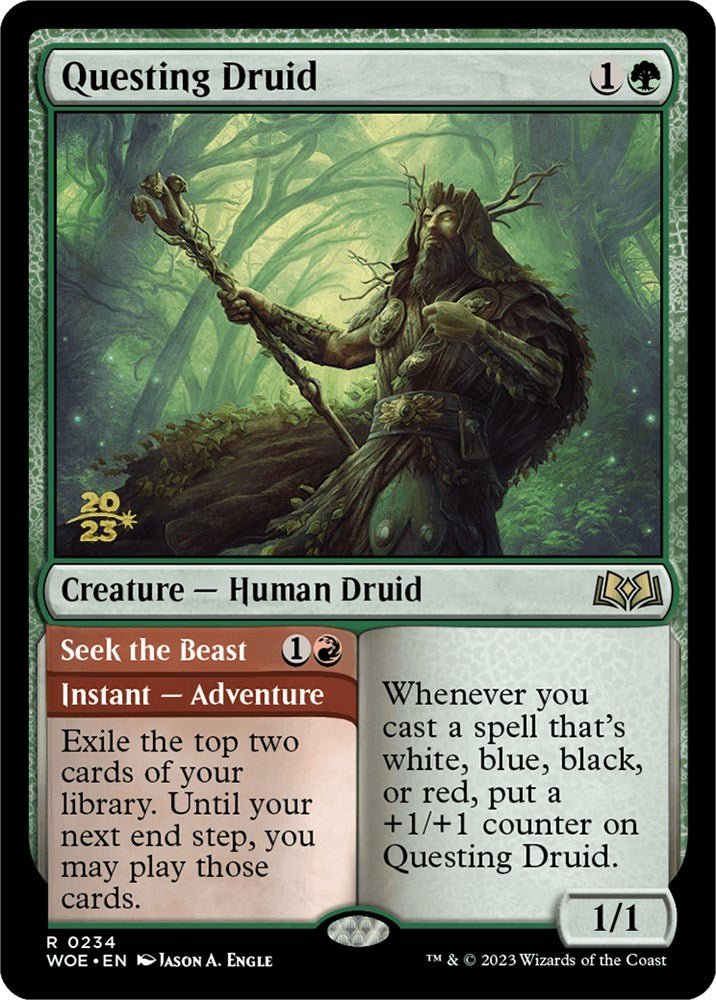 Image of Questing Druid // Seek the Beast [Wilds of Eldraine Prerelease Promos]