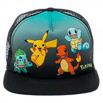 Pokemon - Starter Pokemon Snapback (Turquoise Background)