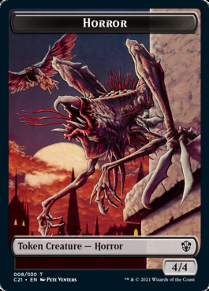 Image of Zombie // Horror Double-Sided Token [Commander 2021 Tokens]