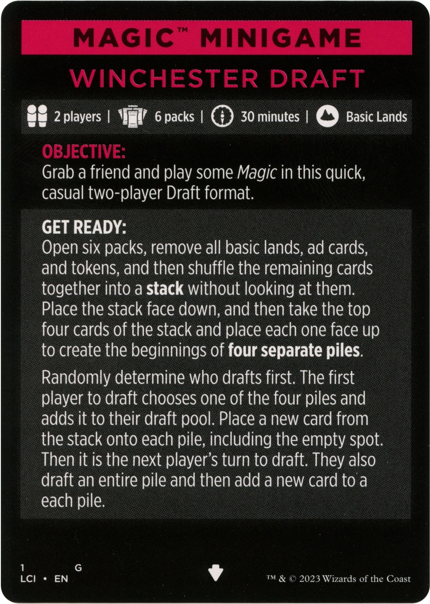 Image of Winchester Draft (Magic Minigame) [The Lost Caverns of Ixalan Minigame]