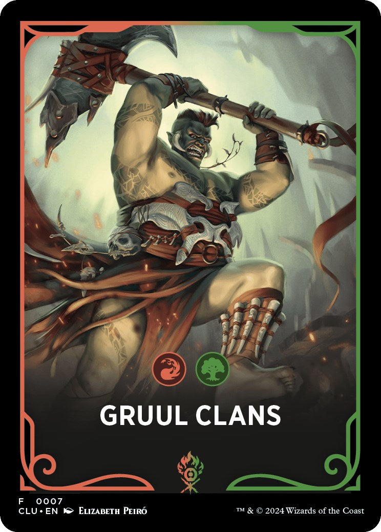 Image of Gruul Clans Theme Card [Ravnica: Clue Edition Tokens]