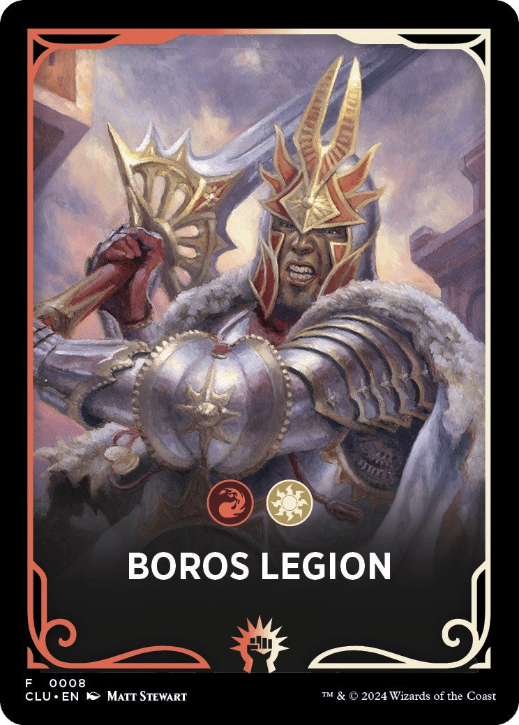 Image of Boros Legion Theme Card [Ravnica: Clue Edition Tokens]