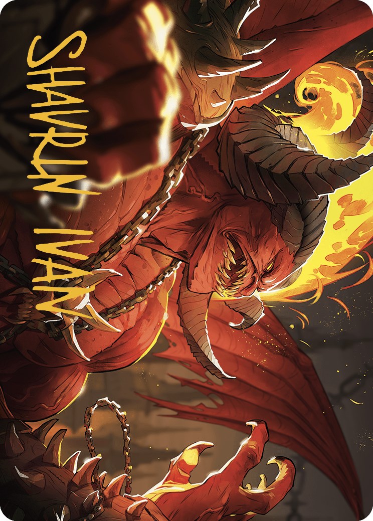 Image of Rakdos, Patron of Chaos Art Card (45/49) (Gold-Stamped Signature) [Murders at Karlov Manor Art Series]
