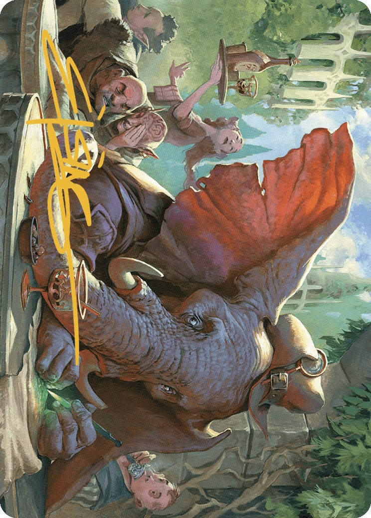 Image of Loxodon Eavesdropper Art Card (Gold-Stamped Signature) [Murders at Karlov Manor Art Series]