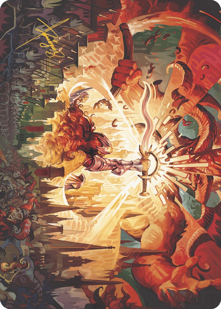 Image of Warleader's Call Art Card (23/49) (Gold-Stamped Signature) [Murders at Karlov Manor Art Series]