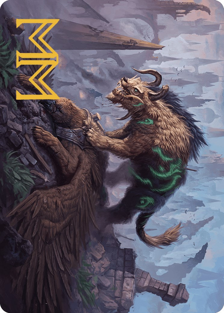 Image of Axebane Ferox Art Card (Gold-Stamped Signature) [Murders at Karlov Manor Art Series]