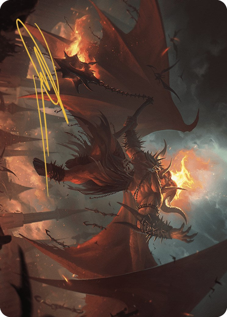 Image of Rakdos, Patron of Chaos Art Card (22/49) (Gold-Stamped Signature) [Murders at Karlov Manor Art Series]