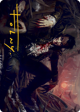 Image of Arrogant Outlaw Art Card (Gold-Stamped Signature) [Innistrad: Midnight Hunt Art Series]