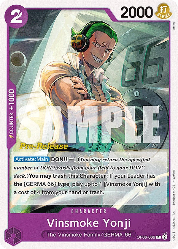 Image of Vinsmoke Yonji [Wings of the Captain Pre-Release Cards]