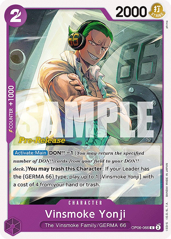 Vinsmoke Yonji [Wings of the Captain Pre-Release Cards]