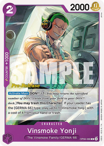 Vinsmoke Yonji [Wings of the Captain Pre-Release Cards]