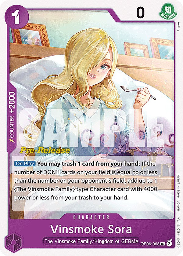 Image of Vinsmoke Sora [Wings of the Captain Pre-Release Cards]