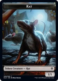 Image of Rat // Food (18) Double-Sided Token [Throne of Eldraine Tokens]