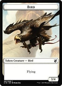 Image of Bird (001) // Sculpture Double-Sided Token [Commander 2019 Tokens]