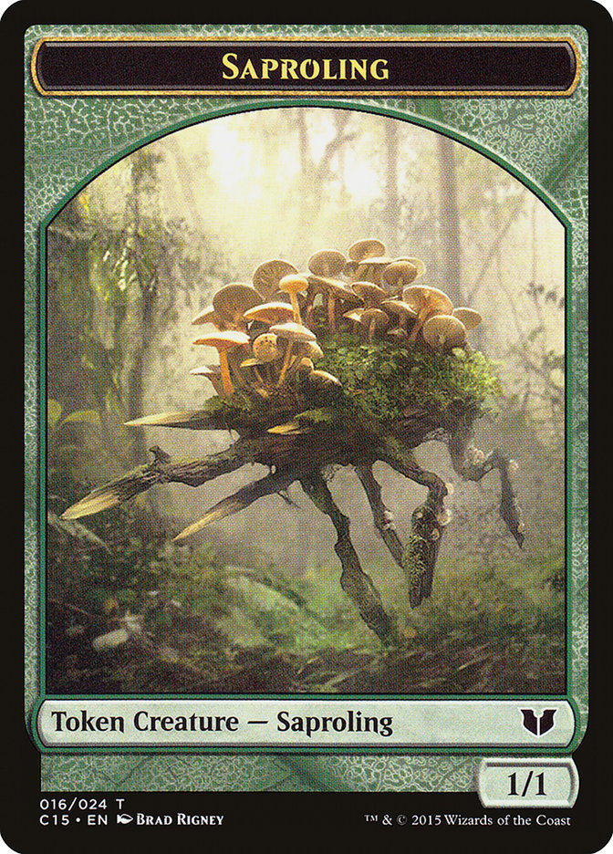 Image of Elephant // Saproling Double-Sided Token [Commander 2015 Tokens]