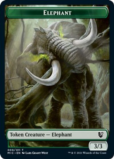Image of Elephant // Spirit Double-Sided Token [Innistrad: Midnight Hunt Commander Tokens]
