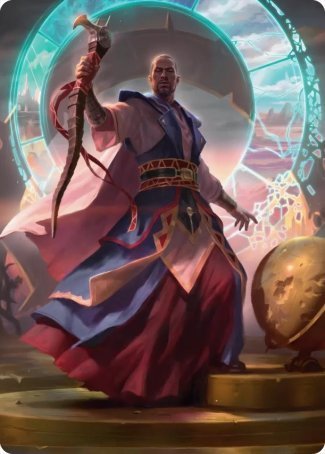 Image of Teferi, Who Slows the Sunset Art Card [Innistrad: Midnight Hunt Art Series]