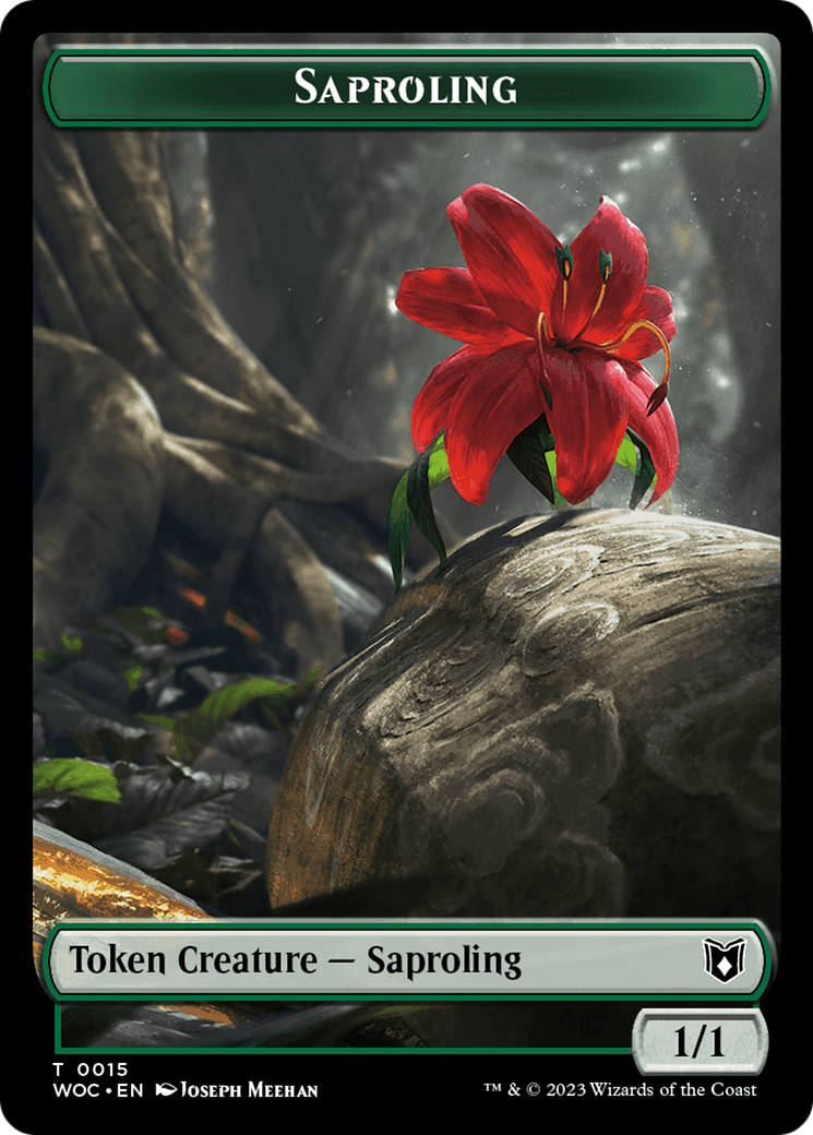 Image of Faerie // Saproling Double-Sided Token [Wilds of Eldraine Commander Tokens]