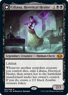 Image of Liliana, Heretical Healer // Liliana, Defiant Necromancer [Commander Collection: Black]