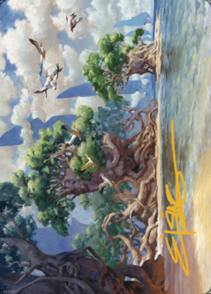 Image of Yavimaya Coast Art Card (Gold-Stamped Signature) [Dominaria United Art Series]