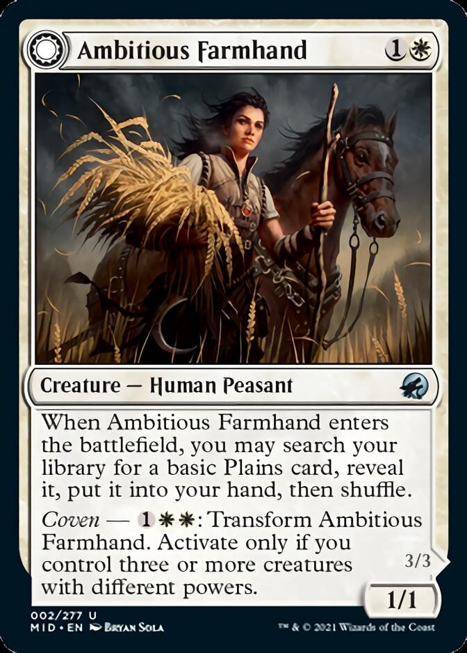 Image of Ambitious Farmhand // Seasoned Cathar [Innistrad: Midnight Hunt]