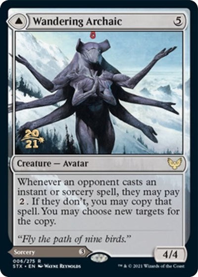 Image of Wandering Archaic // Explore the Vastlands [Strixhaven: School of Mages Prerelease Promos]