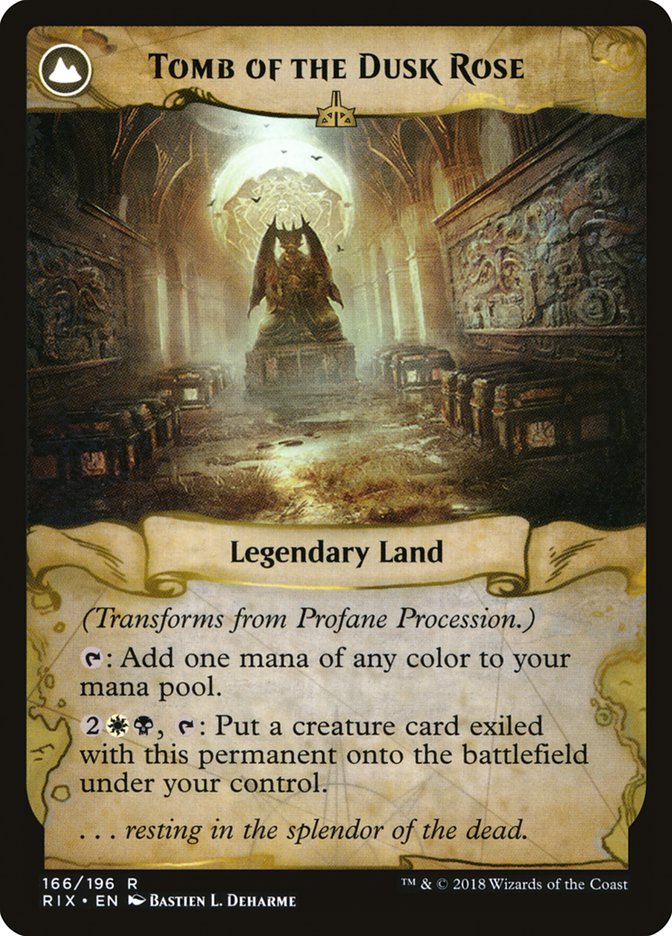 Image of Profane Procession // Tomb of the Dusk Rose [Rivals of Ixalan]