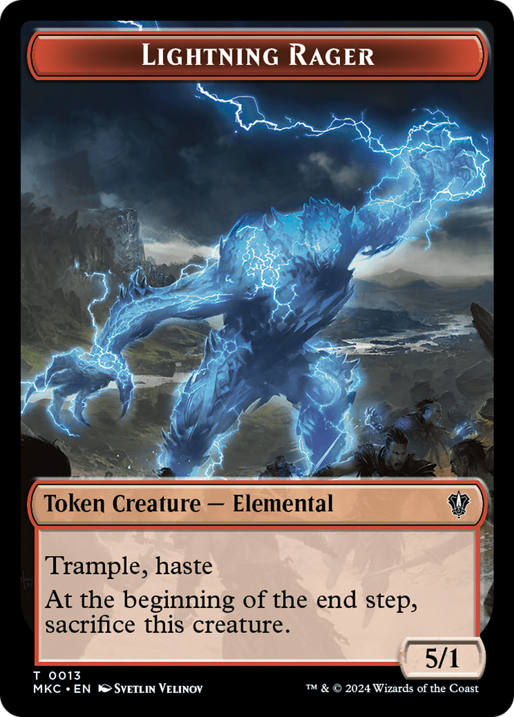 Image of Gold // Lightning Rager Double-Sided Token [Murders at Karlov Manor Commander Tokens]