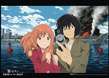EDEN OF THE EAST SAKI AND AKIRA CELLPHONE PICTURE WALLSCROLL