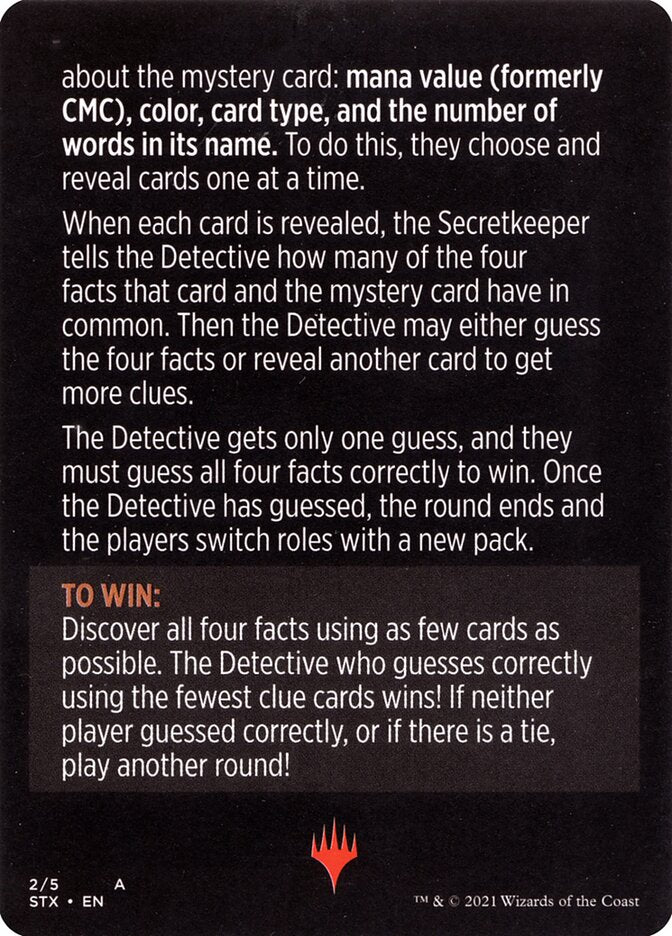 Image of Booster Sleuth (Magic Minigame) [Strixhaven: School of Mages Minigame]