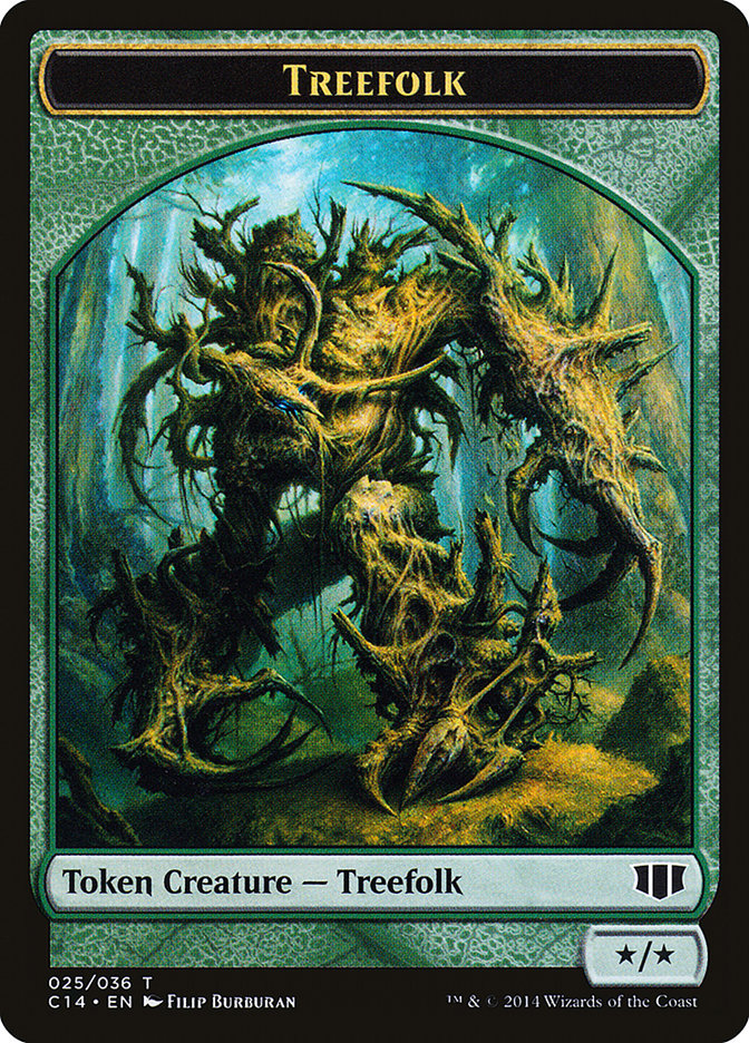 Image of Treefolk // Wolf Double-Sided Token [Commander 2014 Tokens]
