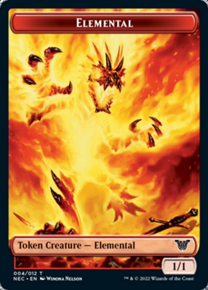 Image of Elemental // Spirit (009) Double-Sided Token [Kamigawa: Neon Dynasty Commander Tokens]