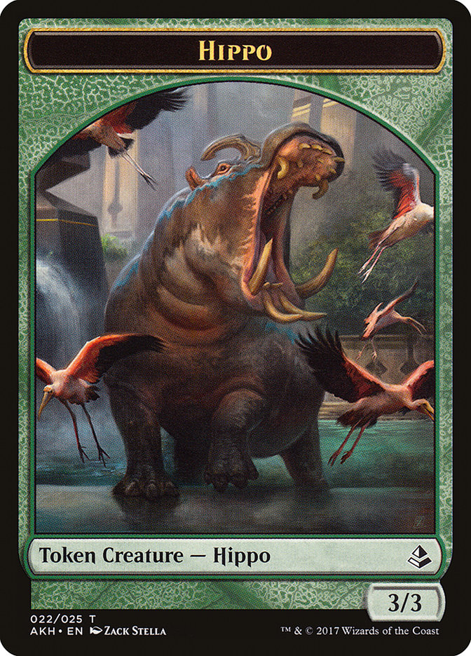 Image of Aven Wind Guide // Hippo Double-Sided Token [Amonkhet Tokens]