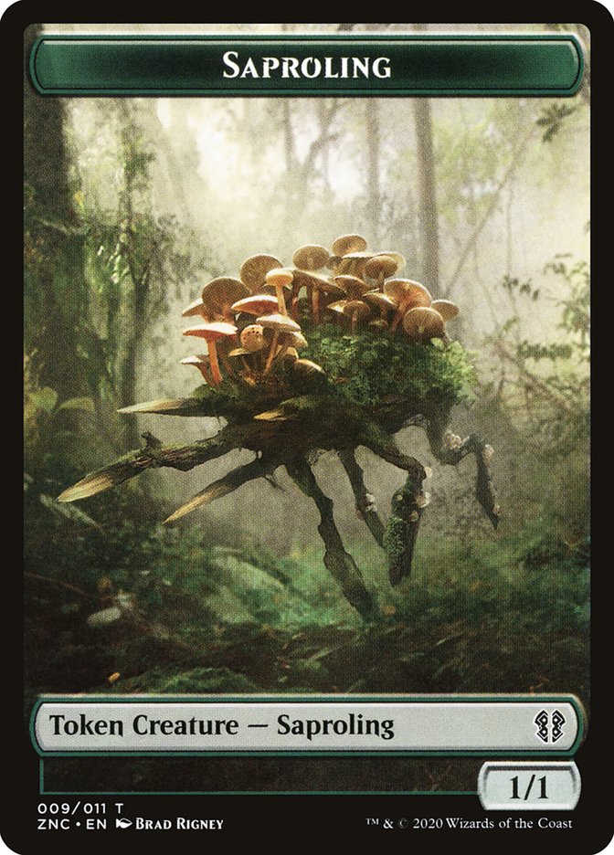 Image of Beast // Saproling Double-Sided Token [Zendikar Rising Commander Tokens]