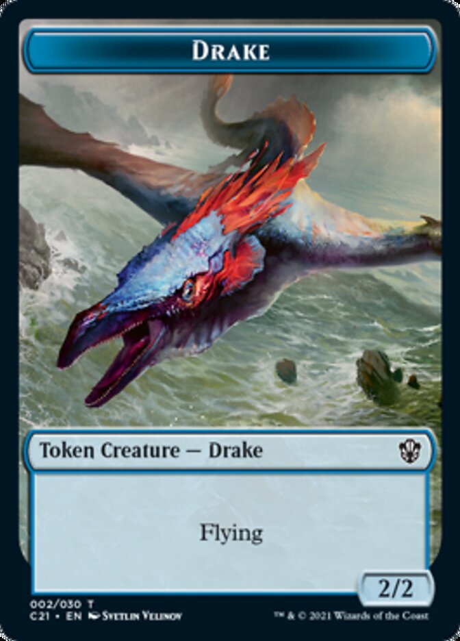 Image of Drake // Elemental (002) Double-Sided Token [Commander 2021 Tokens]