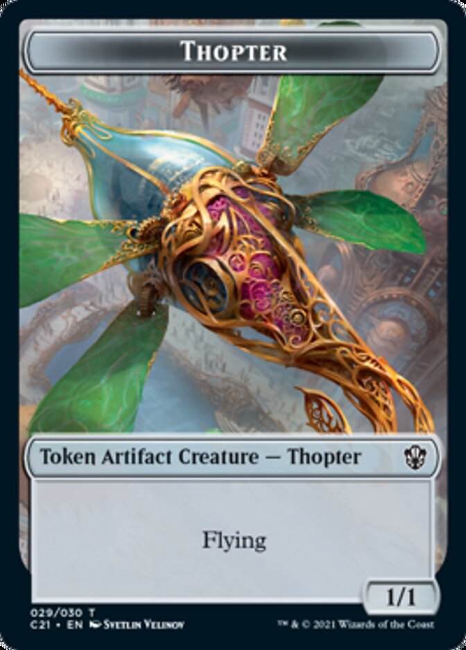 Image of Golem (027) // Thopter Double-Sided Token [Commander 2021 Tokens]