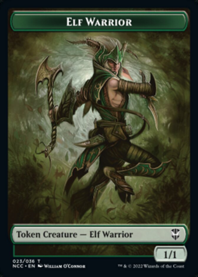 Image of Elf Warrior // Wurm Double-Sided Token [Streets of New Capenna Commander Tokens]