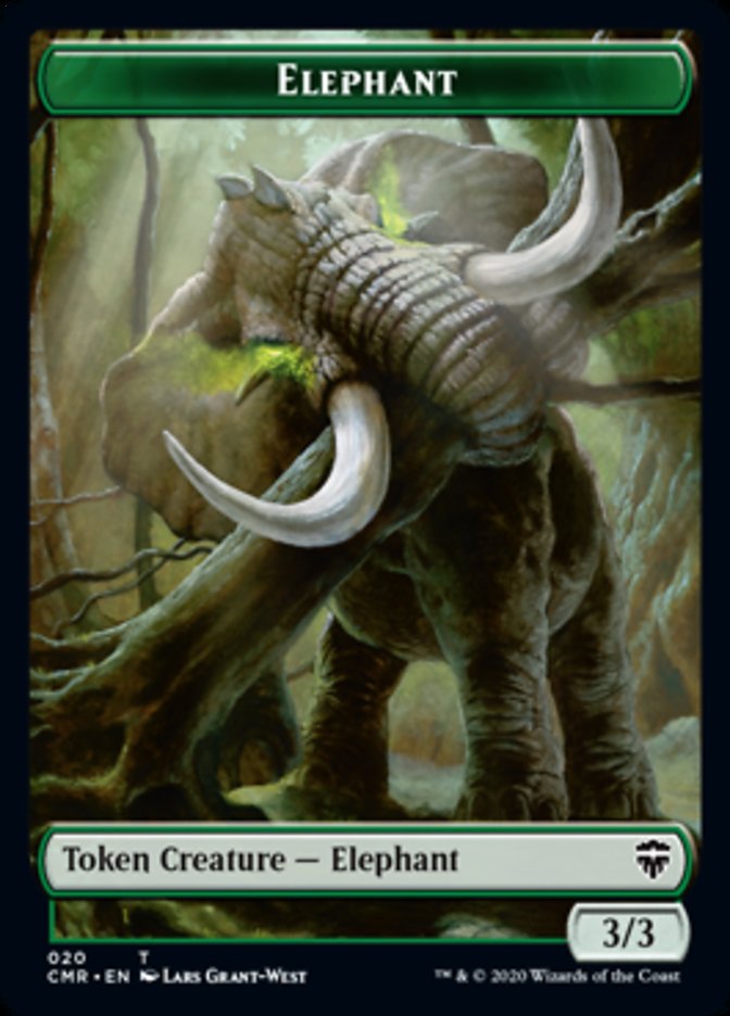 Image of Elephant // Soldier Double-Sided Token [Commander Legends Tokens]