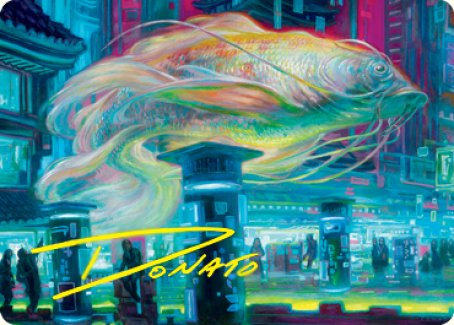 Image of Skyswimmer Koi Art Card (Gold-Stamped Signature) [Kamigawa: Neon Dynasty Art Series]
