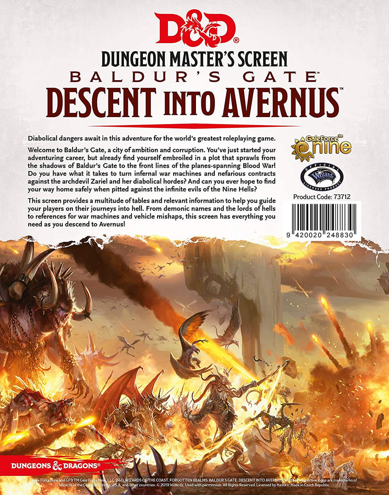 5e Baldur's Gate: Descent into Avernus DM's Screen