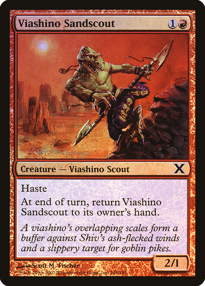 Image of Viashino Sandscout (Premium Foil) [Tenth Edition]